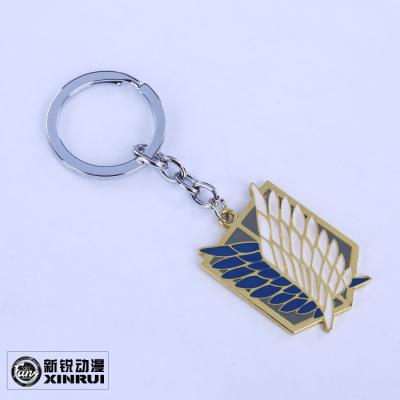 China Attack On Titan Survey Corps Metal Zinc Alloy Keychain Alloy Key Chains Gifts for sale