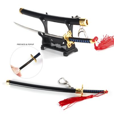 China Tokitou Muichirou Demon Slayer Keychain Swords Black Automatic Moving for sale