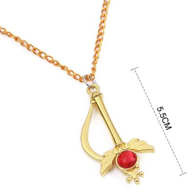 China Metal Alloy Sailor Moon Anime Necklace Pendant Gold Chain Necklace for sale