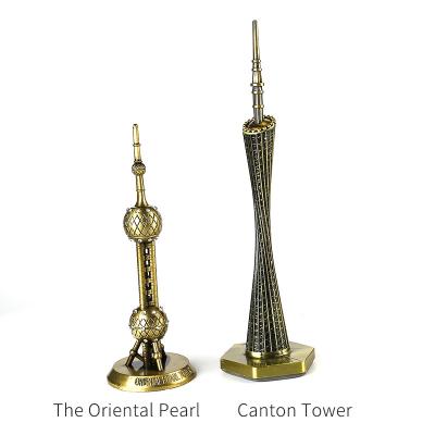 China Canton Tower Empire State Building Metal Knick Knacks 3D Model Kit Ornaments for sale