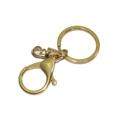 China Electroplating Gold Metal Craft Accessories Lobster Clip Clasp Hook Keychain Key Ring for sale