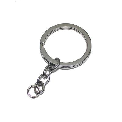 China Flat O Rings Custom Logo Metal Craft Accessories Brand Key Chain With Name Tag for sale