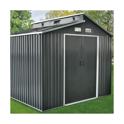 China Apex Roof Skylight Garden Shed, 6x8ft 8x9 Metal Shed Anthracite for sale