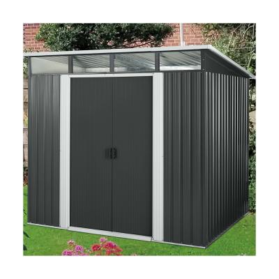 China Anthracite Green Pent Roof Metal Shed / Skylight Storage Shed 4x6ft 4x8ft 6x8ft 9x8ft for sale