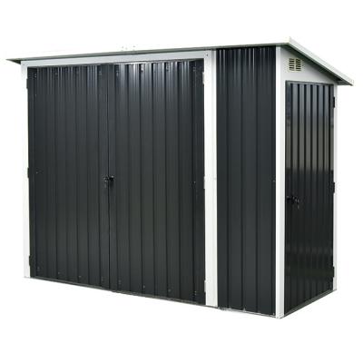 China BS Series Metal Bike Storage Shed 4 X 6ft Anthracite RAL 7016 0.25mm Coated Colors Panel for sale