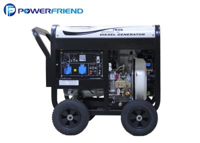 China 7KVA Electric Start Small Portable Diesel Generator With Wheels And Handles 192FAE Engine for sale