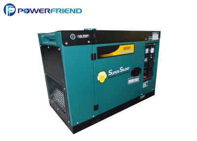 China AC Single Phase Blue Small Quiet Diesel Generator 7kva With Silent Shell for sale