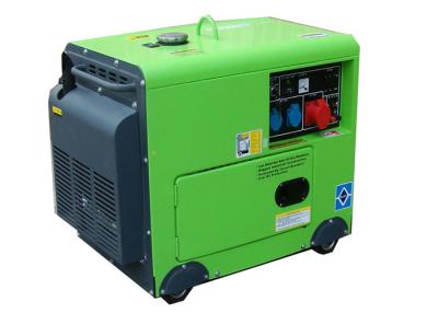 China 4.5kw diesel silent portable generator green color 100% Copper 1 phase for sale