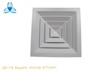 China White Powder Coated Ceiling Air Diffuser With 27.5mm Width Border , 50mm Height for sale
