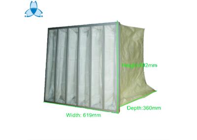 China Filtro de aire del bolsillo de la fibra sintética 619*360*592m m para el líquido filtrado el polvo Partcles en venta