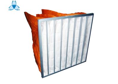 China Industrial Orange Pocket Air Filter High Dirty Capacity With EVA Or Silica Rubber Gasket for sale