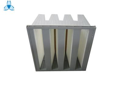 China Gray Ventilation System V Bank Filter ABS Plastic Frame For Industry for sale