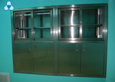 China Drug Storage Hospital Air Filter Stainless Steel Medical Cabinets With Manual Sliding Half - Glass Door for sale