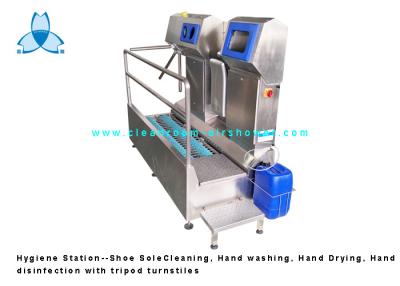 China Hygiene Station, SS304  Shoe Sole Cleaning/Hand Washer/Hand Disinfection for Food factory for sale