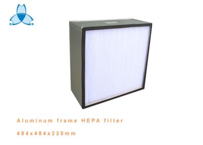 China Filtro de aire profundo del plisado HEPA del marco de aluminio para el sitio limpio, eficacia 99,99% en venta