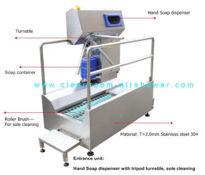 China Passage Boot Sole Washer , Sole Cleaning Machine For Entrance Unit In Food Workshop for sale
