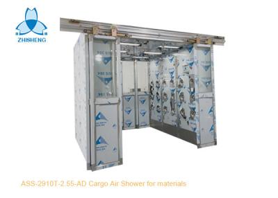 China Stainless Steel 304 Cargo Air Shower Tunnel With 4 Leaf Auto Sliding Doors for sale
