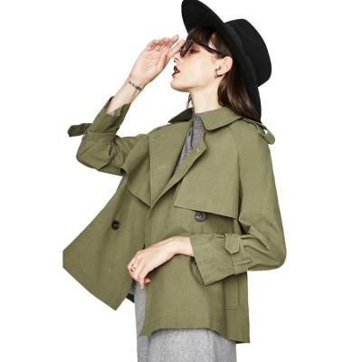 China Women trench coat short style casual dust coat with high quality for sale