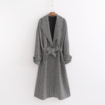 China New style women's trench coat lattice trench coat with high quality for sale