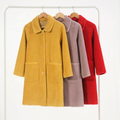 China Winter Fleece Coat Women Ladies Overcoat Trench Coat with Grain cloth with soft nap for sale