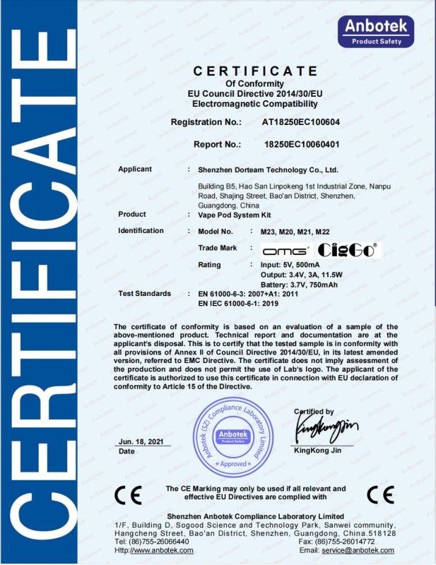 CE - Shenzhen Dorteam Technology Co., Ltd.