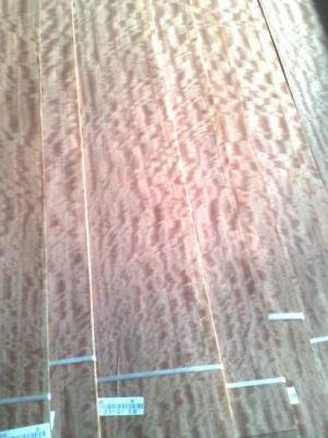 China Sliced Natural Figured Makore Wood Veneer Sheet for sale