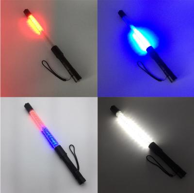 China LED Multi function Rechargeable Red Traffic Flashing Baton steady Wand Light/traffic Flexible Bollard for sale