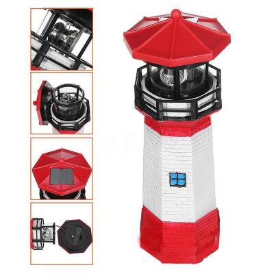 China Decoration Intelligent Induction Outdoor Lighthouse Solar Light With Rotating Light for sale