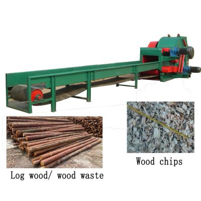 China Big Log Waste Wood Chipper Shredder With 6 Meter Auto Feeding Conveyor for sale