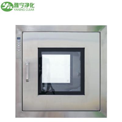 China YANING ISO Cleanroom Pass Box Stainless Steel Static Pass Box With Embedded Door for sale
