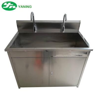 China Two Station Sensor Taps Medical Hand Wash Sink Stainless Steel For Hospital for sale