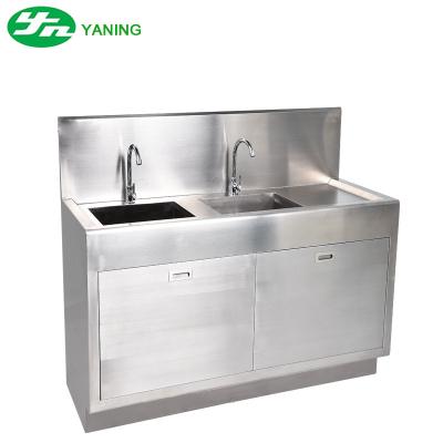 China Lab Stainless Steel Double Hand Wash Sink Manual Operation Customized for sale