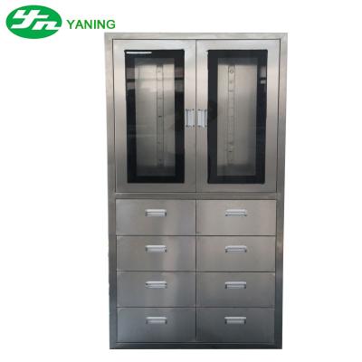 China Stainless Steel Medical Cabinet With 8 Pcs Drawer Half Swing Door Adjustable Shutter for sale