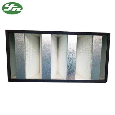 China Galvanized Frame Mini Pleat HEPA Filter / V Bank HEPA Filter For Clean Room for sale