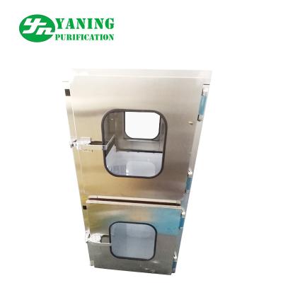 China Customized Size Cleanroom Pass Box Mini Pass Window With Perspective Window for sale