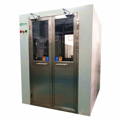 China YANING Powder Coated Steel Dust Removal 1500W HEPA Filter Interlock Airtight Double Door Air Shower Room for sale