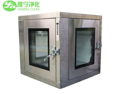 China Corner Door Cleanroom Pass Box Stainless Steel Electronic Interlocking ISO14644 for sale