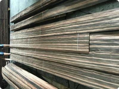 China Quarter wood veneer Door Skin Makassar Ebony wood veneer for sale