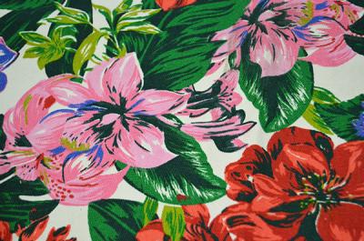China Natural Cotton Fabric / 16OZ Cotton Canvas With Nice Flower Printing for sale
