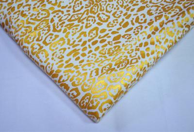 China Metallic Ink Printing Plain Cotton Fabric With Beautiful Gold Color for sale
