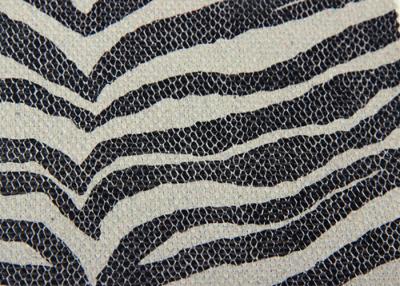 China Black And White Striped Plain Weave Fabric / Recycled Cotton Fabric Save Cost for sale