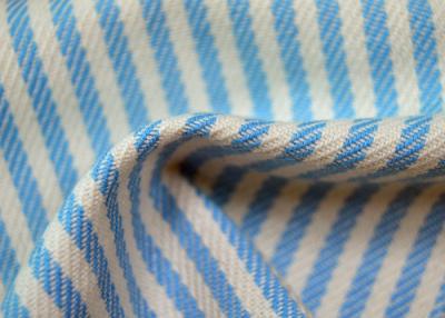 China Yarn Dyed Cotton Fabric / Blue And White Striped Fabric Custom Made Color for sale