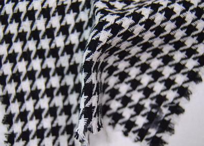 China Black And White Herringbone Fabric , Geometric Pattern Jacquard Fabric for sale