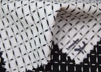 China Color blanco y negro clásico del algodón puro material del telar jacquar del estilo de la rejilla en venta