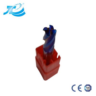 China 4mm Carbide Square End Mill 3 / 4 Flutes Milling Machines Long Life Blue Coated for sale