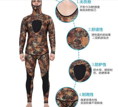 China Quick Dry Men's 2/3mm Neoprene Long Sleeve Camo Diving Suit Groundbreaking for Adults for sale