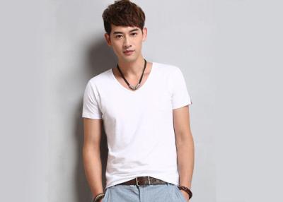 Китай Белый в - футболки людей шеи Креасе устойчивый деформированный рукав 5-квартала продается