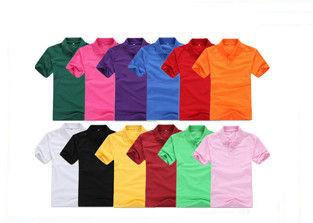 China Colorful Short Sleeve Mens Cotton Polo Shirts Blank , Women Embroidered Polos for sale