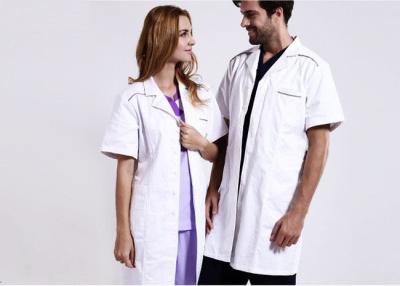 China Unisex Practical White Doctor Lab Coat Eco - Friendly Unique Design With Buttons for sale
