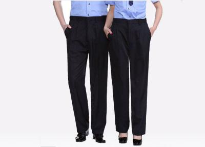 China Women / Men Black Security Uniform Pants Wrapped Cuffs With Rubberized Waistband for sale